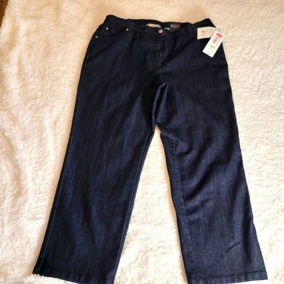 NWT Allison Daley Jeans Womens Size 16W Short Dark Elastic Stretch Straight - Picture 1 of 3
